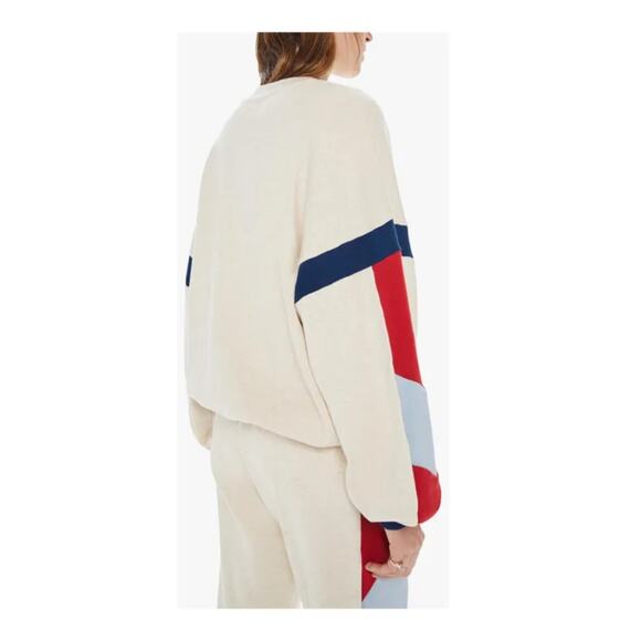 Mother The Loosen-Up Crop Embroidered Logo Sweatshirt Size Small - Picture 4 of 12